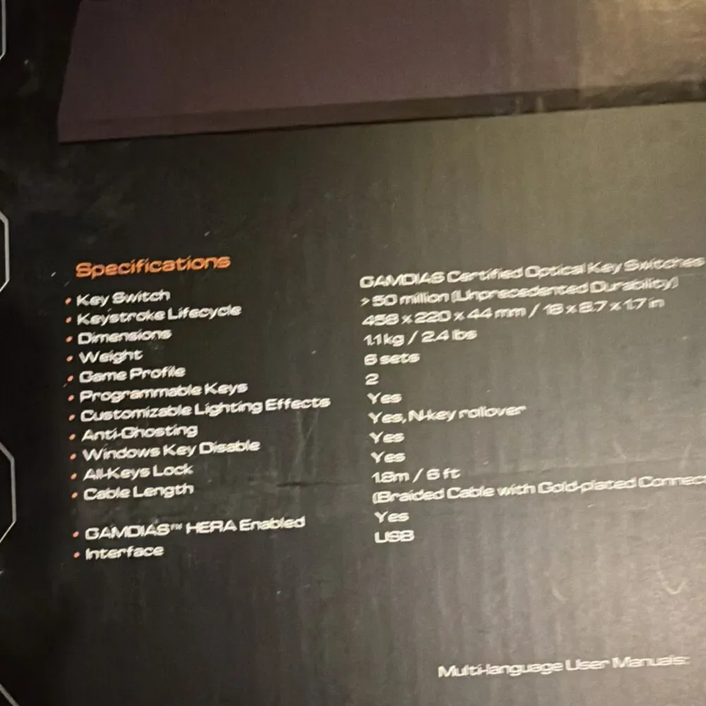 GAMDIAS Hermes P2 RGB Mechanical Gaming Keyboard Wired USB Programmable Black